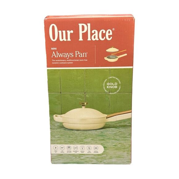 Our Place Mini Always Pan Limited Edition Gold Knob 3-Pc Set - Cream - 8.5” - Picture 2 of 3